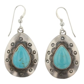 Renell Perry Navajo Compitos Turquoise Earrings
