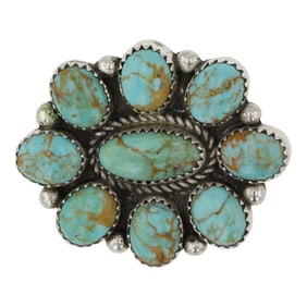 Navajo Nevada Turquoise Cluster Pin