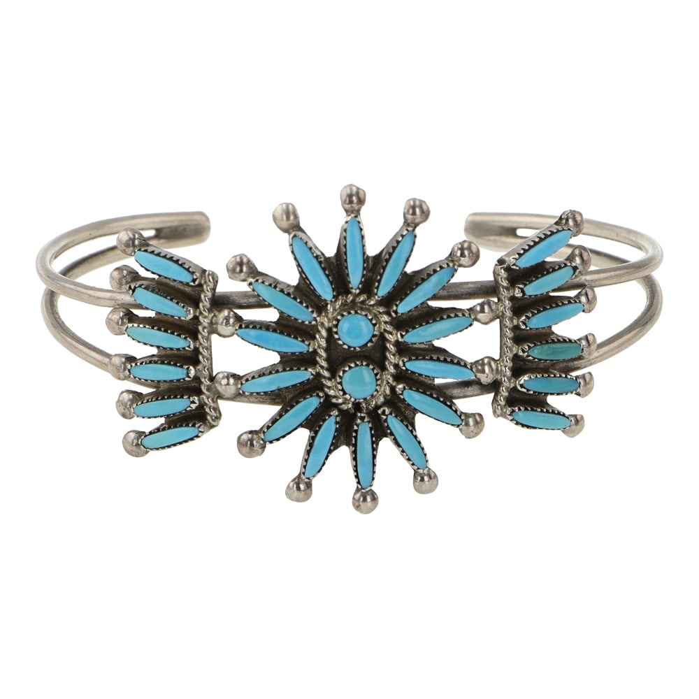 Zuni Kingman Turquoise Needlepoint Bracelet (1 of 3)