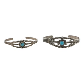 Navajo Fred Harvey Era Baby Bracelets Lot of Two