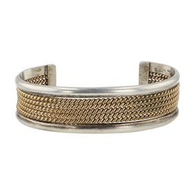 Navajo Sterling Silver & 12k Gold Filled Cuff Bracelet