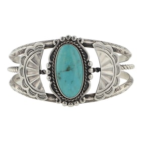Vintage Bell Trading Post Turquoise Cuff Bracelet