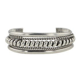 Navajo Plain Silver Cuff Bracelet