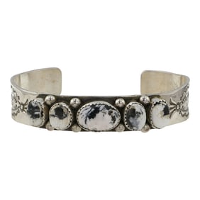 Joe Piaso Jr. Navajo White Buffalo Cuff Bracelet