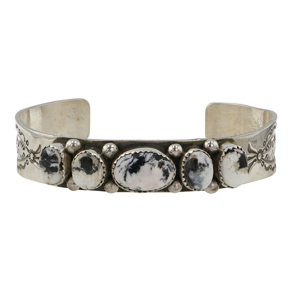 Joe Piaso Jr. Navajo White Buffalo Cuff Bracelet (1 of 4)