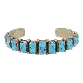 Wilbur Musket Vintage Navajo Sleeping Beauty Nugget Turquoise Cuff Bracelet