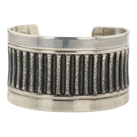 Bryan Joe Navajo Plain Silver Cuff Bracelet