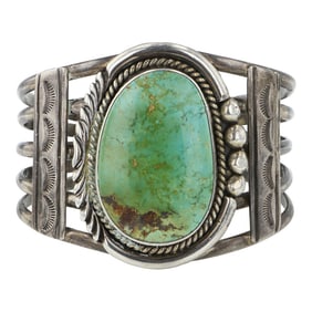 Vintage Navajo Nevada Turquoise Cuff Bracelet
