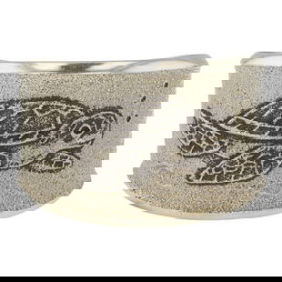 Monty Claw Award Winning Navajo Artist Tufa Cast Turtle Cuff Bracelet: Sterling Silver | | Monty Claw Award Winning Navajo Artist Tufa Cast Turtle Cuff Bracelet | Navajo Native American Southwest Indian Jewelry | Good (no breaks or damages) | Approximate Weight: 115