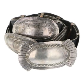 Suzie James Vintage Navajo Plain Silver Stamped Concho belt