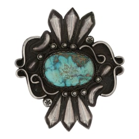 Vintage Navajo Nevada Turquoise Pin