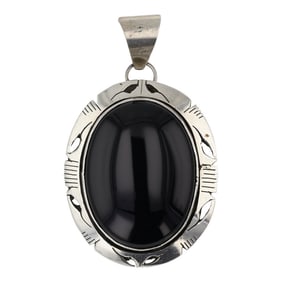 Eddie Secatero Navajo Black Onyx Pendant