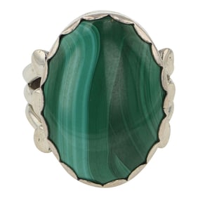 Paul Livingston Navajo Malachite Ring