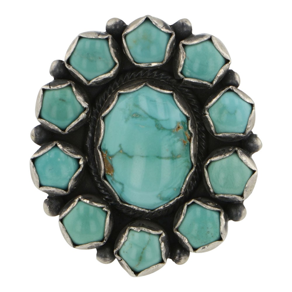 Betty Tom Navajo Lone Mountain Turquoise Cluster Ring (1 of 3)
