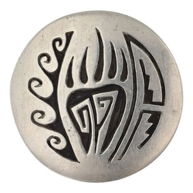 Vintage Navajo Plain Silver Bearpaw Pin/ Pendant