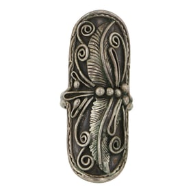 Vintage Navajo Plain Silver Long Ring