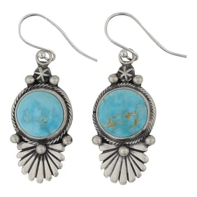 Navajo Lone Mountain Turquoise Earrings