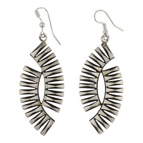 Navajo Plain Silver Sawed Triangle Wire Earrings
