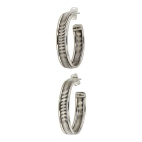 Navajo Plain Silver Hoop Earrings
