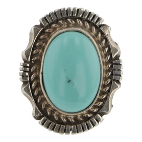 Eddie Secatero Navajo Compitos Turquoise Ring