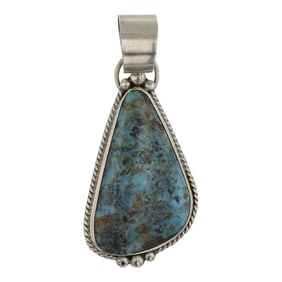 Adam Fierro Navajo Nevada Turquoise Pendant