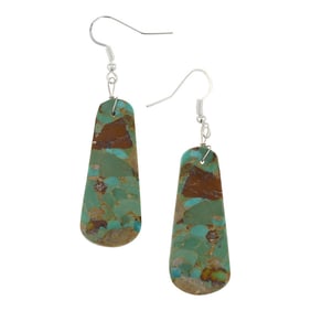 Santa Domingo Nevada Turquoise Slab Earrings