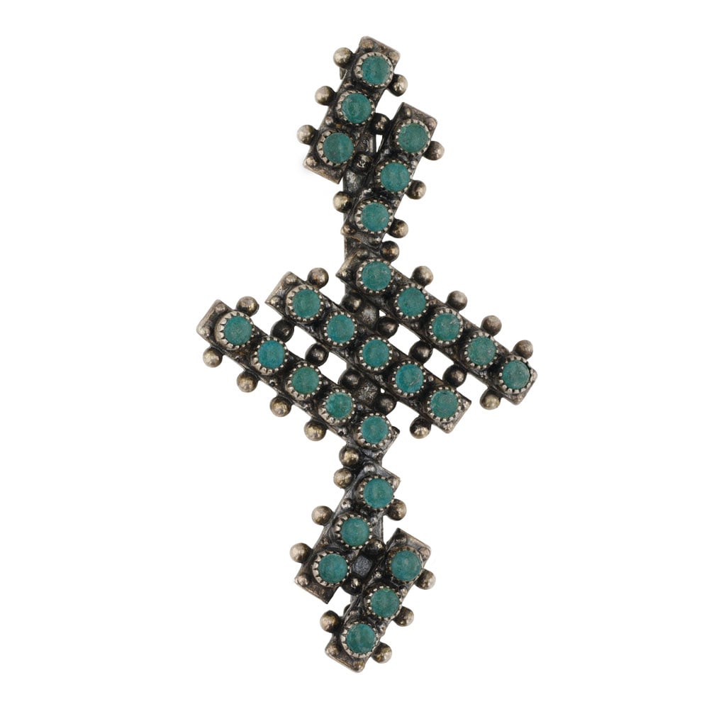 Vintage Fred Harvey Era Fox Turquoise Pin: Sterling Silver | Genuine Fox Turquoise | Vintage Fred Harvey Era Fox Turquoise Pin | Navajo Native American Southwest Indian Jewelry | Good (no breaks or damages) | Approximate Weight: 12 Grams | Pin