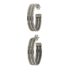 Navajo Twist Wire Hoop Earrings