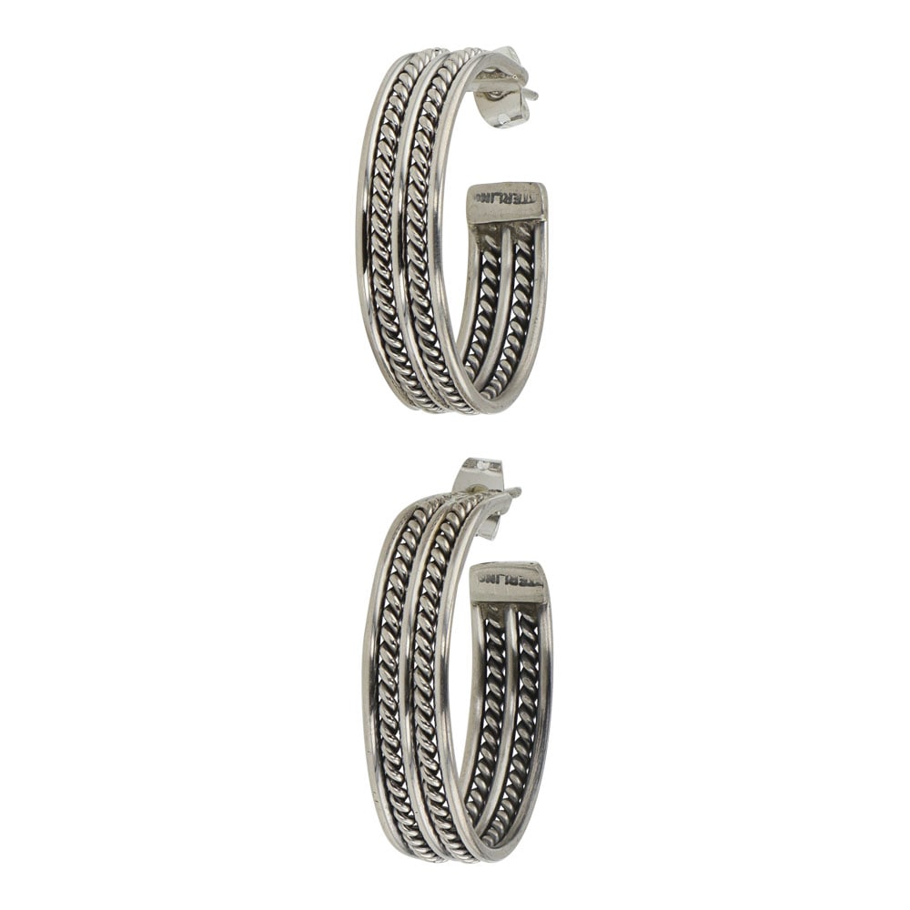 Navajo Twist Wire Hoop Earrings (1 of 2)