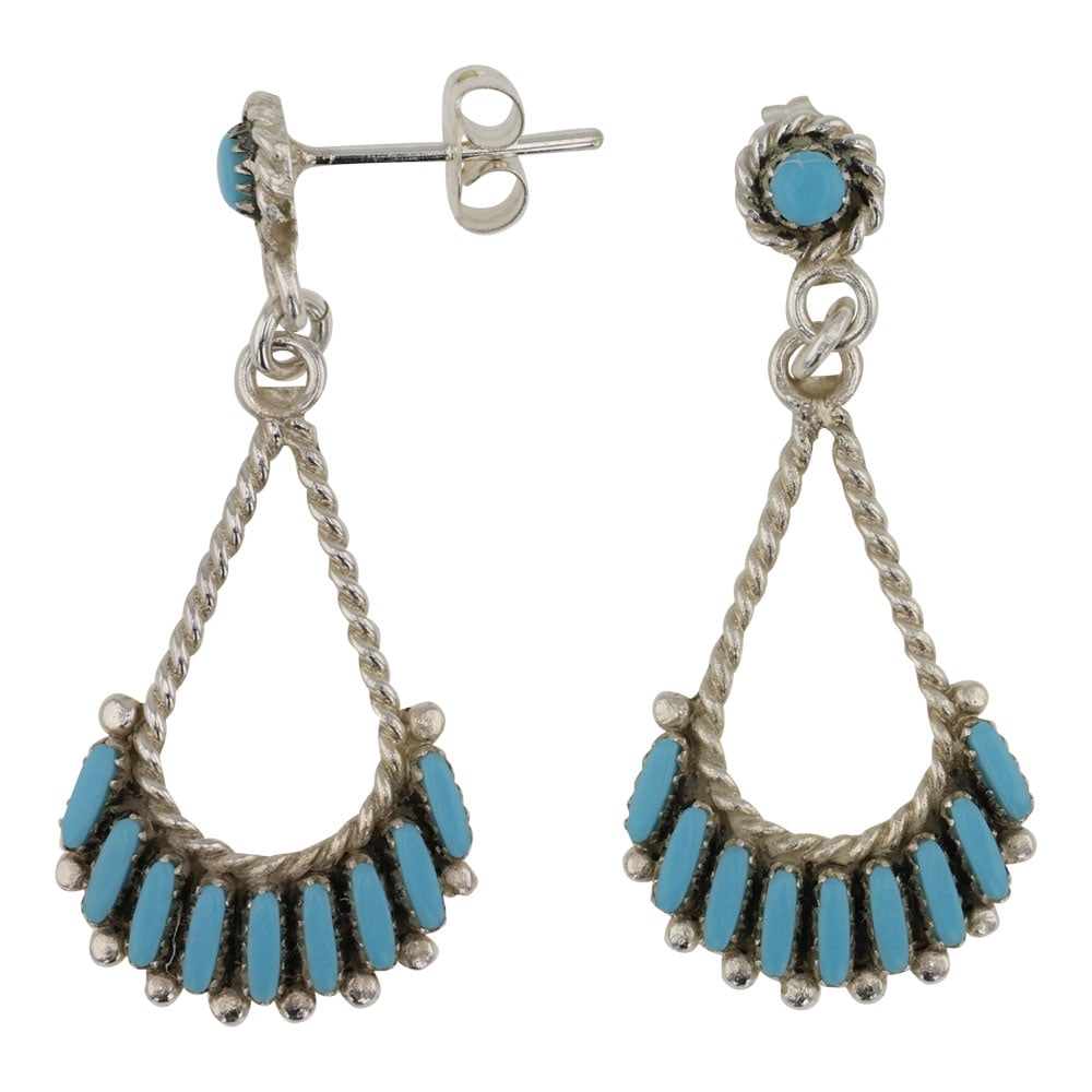 Zuni Sleeping Beauty Turquoise Needlepoint Earrings (1 of 2)