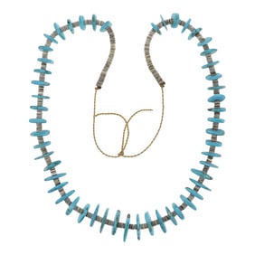 Vintage Navajo Turquoise & Shell Heishi Necklace
