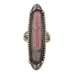 Navajo Rhodonite Long Oval Ring