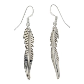 Navajo Plain Silver Feather Earrings