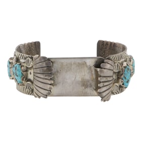 Vintage Navajo Kingman Turquoise Watch Bracelet