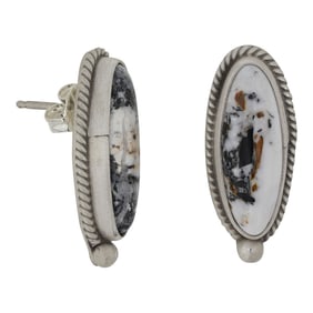 Burt Francisco Navajo White Buffalo Earrings