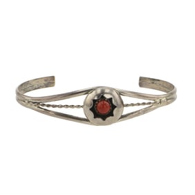 Navajo Mediterranean Coral Shadowbox Bracelet