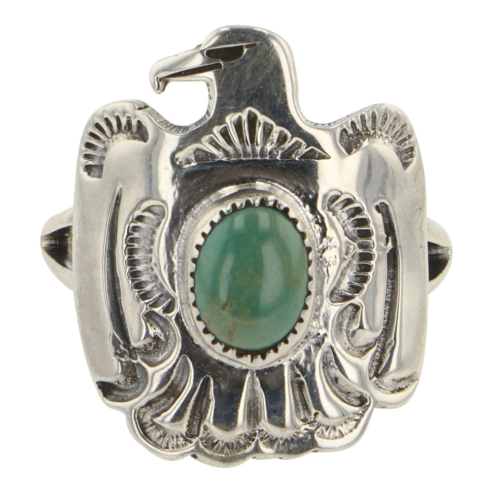 RB Navajo Menassa Turquoise Thunderbird Ring (1 of 3)