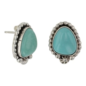 Arthur Platero Navajo Compitos Turquoise Earrings