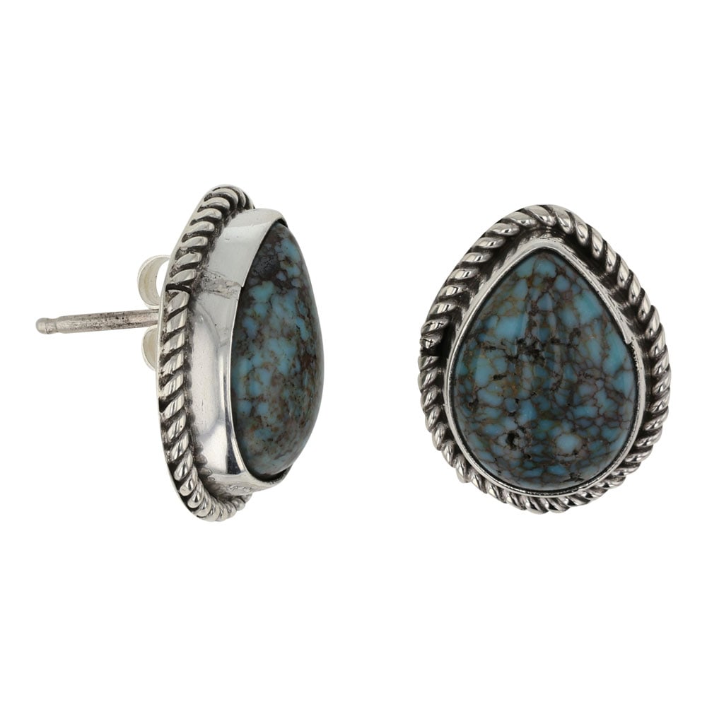 Navajo Spiderweb Turquoise Earrings (1 of 2)