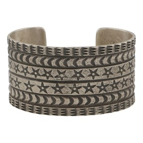 Monty Claw Award Winning Navajo Artist Tufa Cast Cuff Bracelet