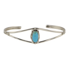 Navajo Kingman Turquoise Cuff Bracelet
