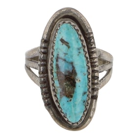 Vintage Navajo Nevada Turquoise Ring