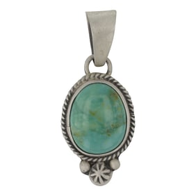 Burt Francisco Navajo Nevada Turquoise Pendant