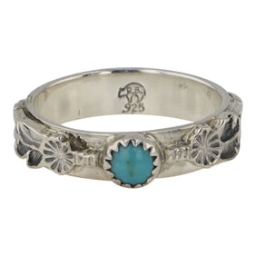 RB Navajo Kingman Turquoise Feather Ring
