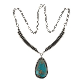Elvis Nelson Vintage Navajo Pilot Mountain Turquoise Necklace