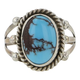 Navajo Spiderweb Turquoise Ring
