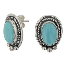 Arthur Platero Navajo Kingman Turquoise Earrings