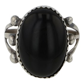 Vintage Navajo Black Onyx Ring