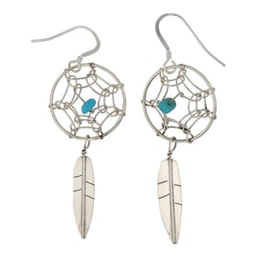 Navajo Turquoise Dream Catcher Earrings