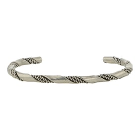 Vintage Navajo Plain Silver Twist Wire Bracelet
